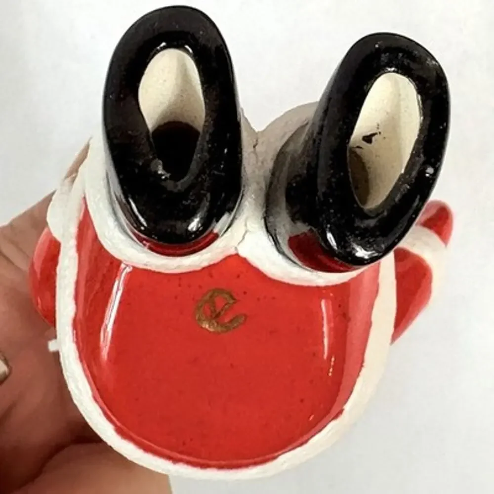 Vintage Ceramic Santa Shelf Sitter Figurine Retro Mid Century Christmas Decor